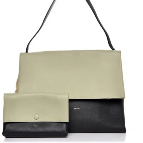 Celine all soft tote bag, in sage multi whit the mini pocket 100% Authentic - Picture 3 of 9